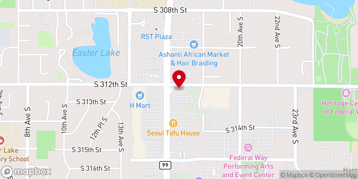 Map showing location of Word International Ministries Seattle