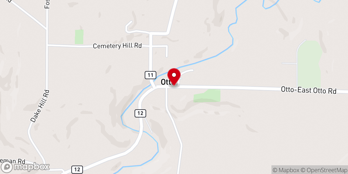 Map showing location of Otto Highway Department