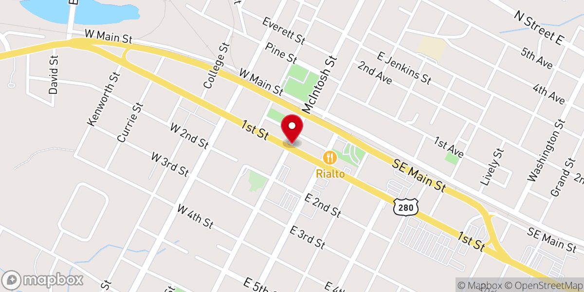 Map showing location of Downtown Vidalia Association