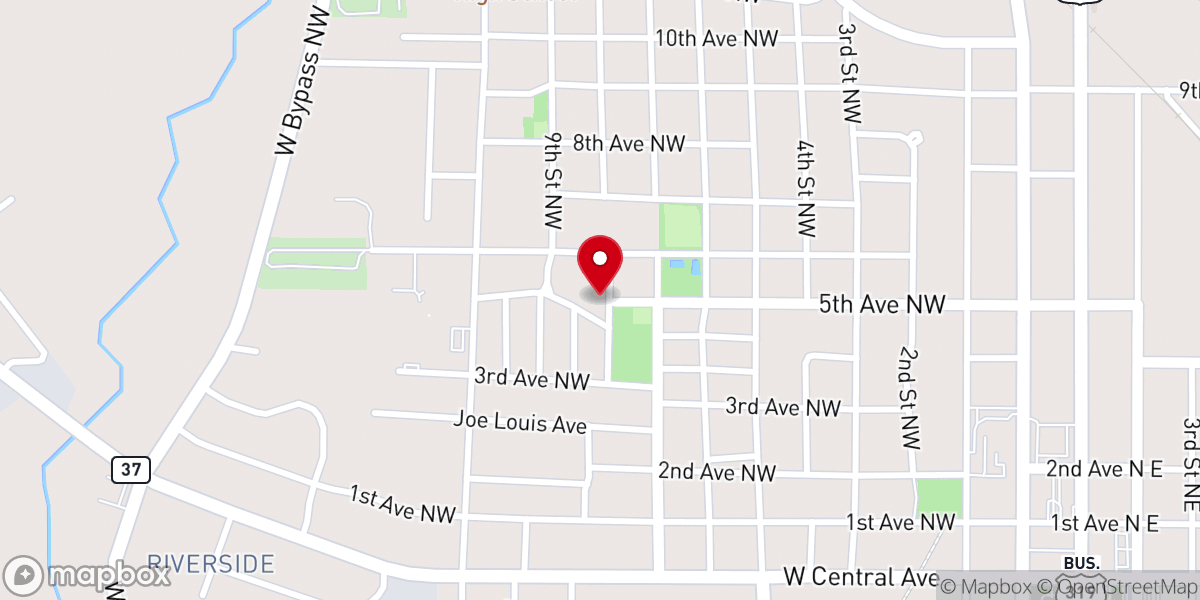 Map showing location of Live Oak Missionary Baptist Church