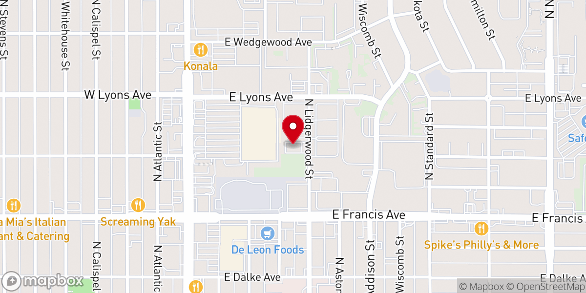 Map showing location of King's Chapel Spokane