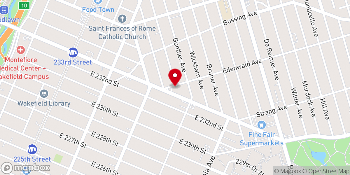 Map showing location of Amazing Grace Pentacostal Church International Inc