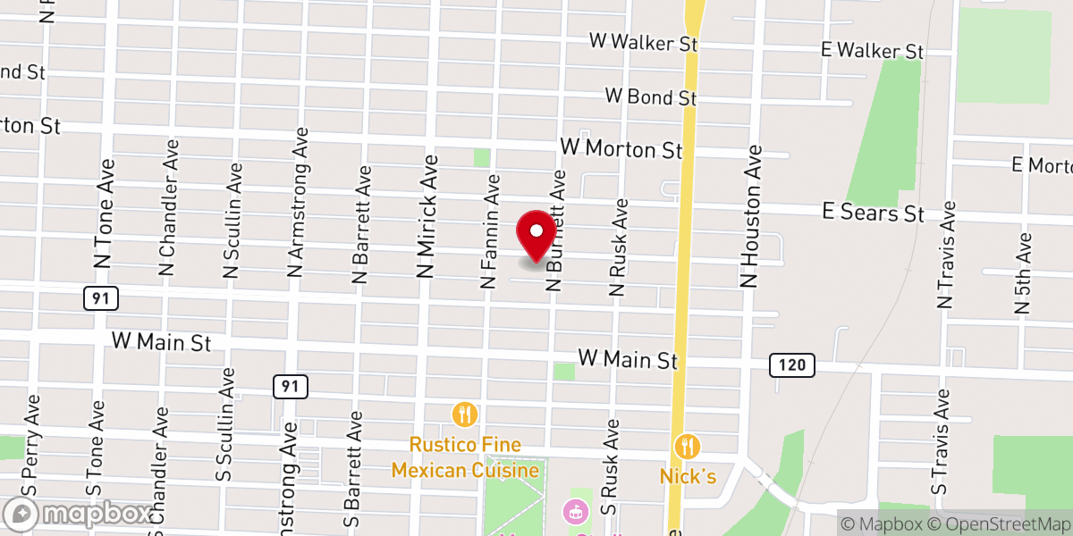 Map showing location of First Presbyterian Church