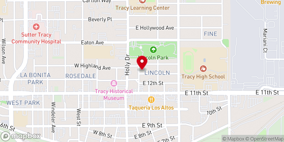 Map showing location of First Presbyterian Church