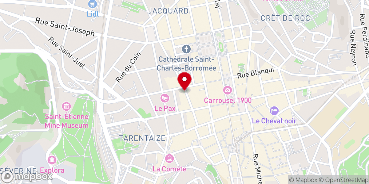 Map showing location of Ambassade Chrétienne Pentecôtiste Saint-Étienne