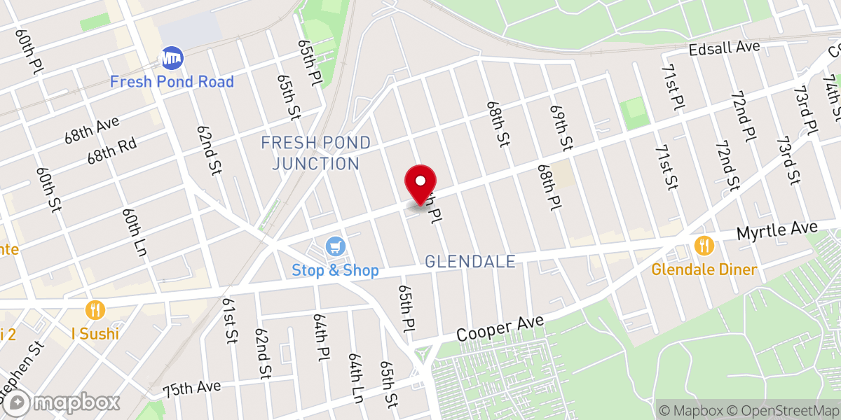 Map showing location of Glendale Maspeth United Methodist Church