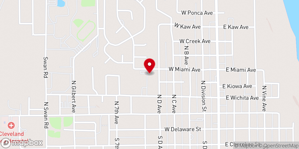 Map showing location of Cleveland Assembly of God