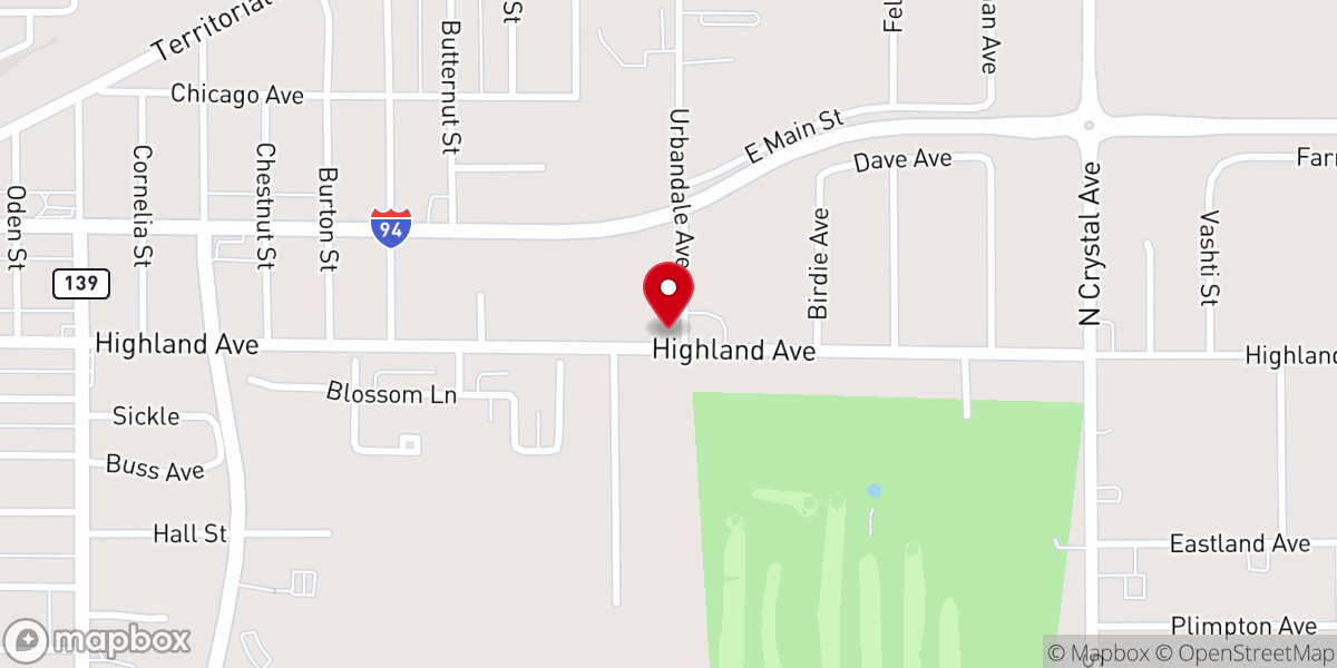 Map showing location of St Paul Baptist Church