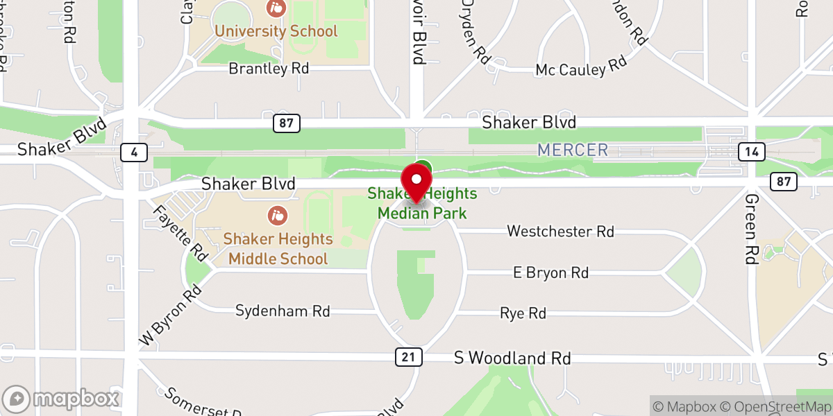 Map showing location of Unitarian Universalist Congregation of Cleveland