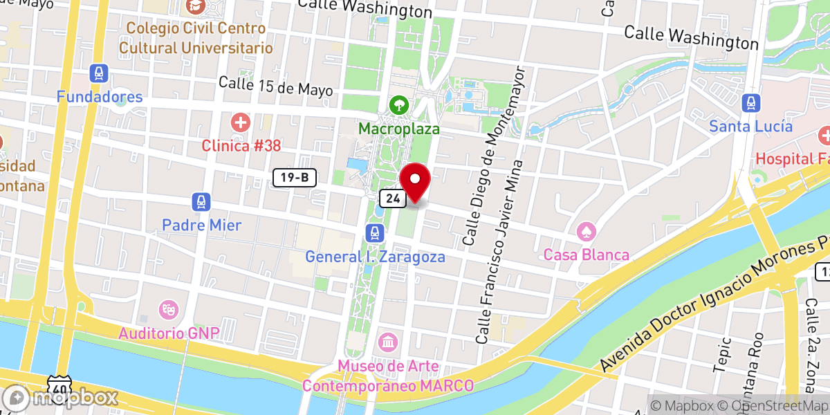 Map showing location of Capilla de los Dulces Nombres de Jesús, María y José