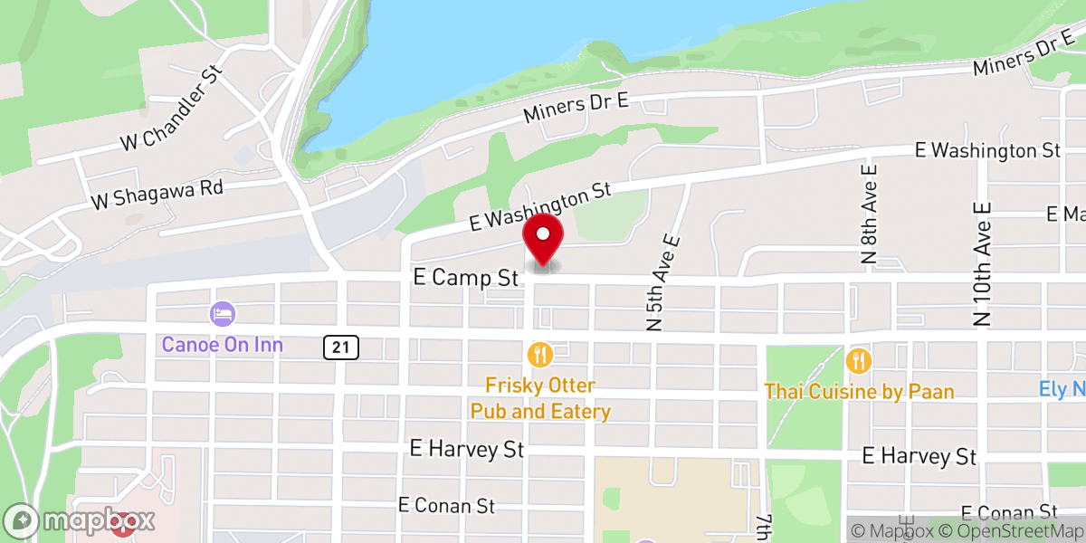 Map showing location of United Methodist Church of Ely