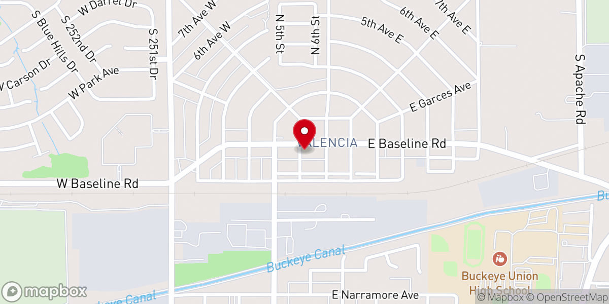 Map showing location of Iglesia apostolica de buckeye