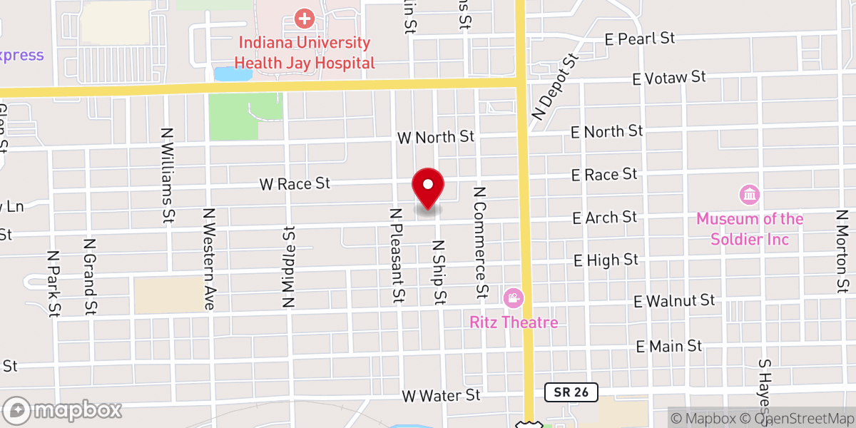Map showing location of Presbyterian Church