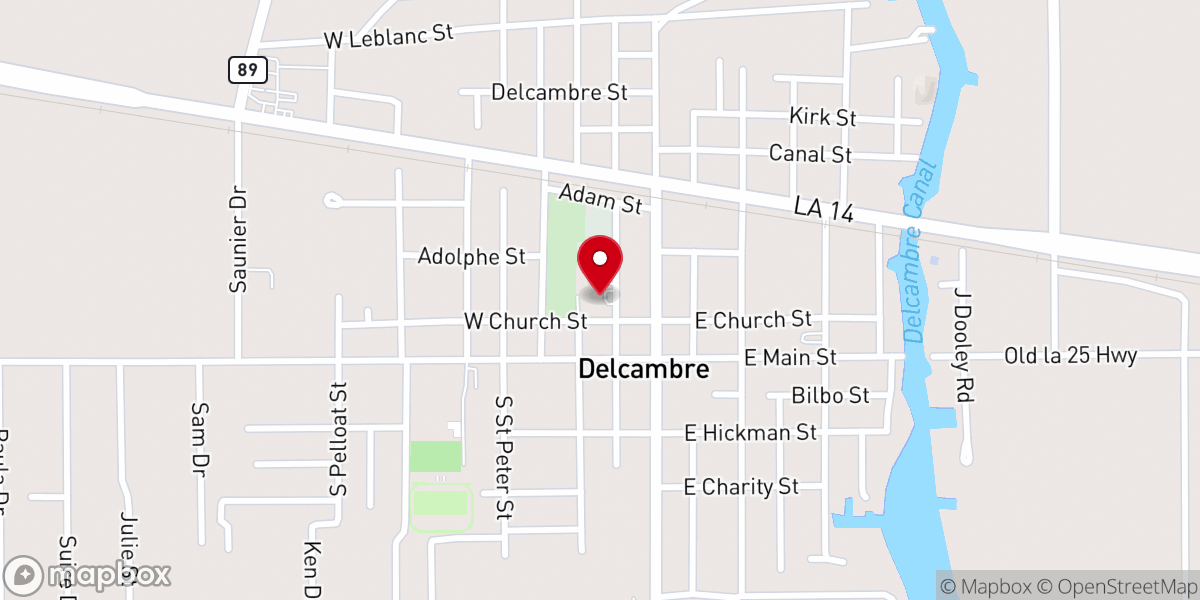 Map showing location of Our Lady of the Lake Church