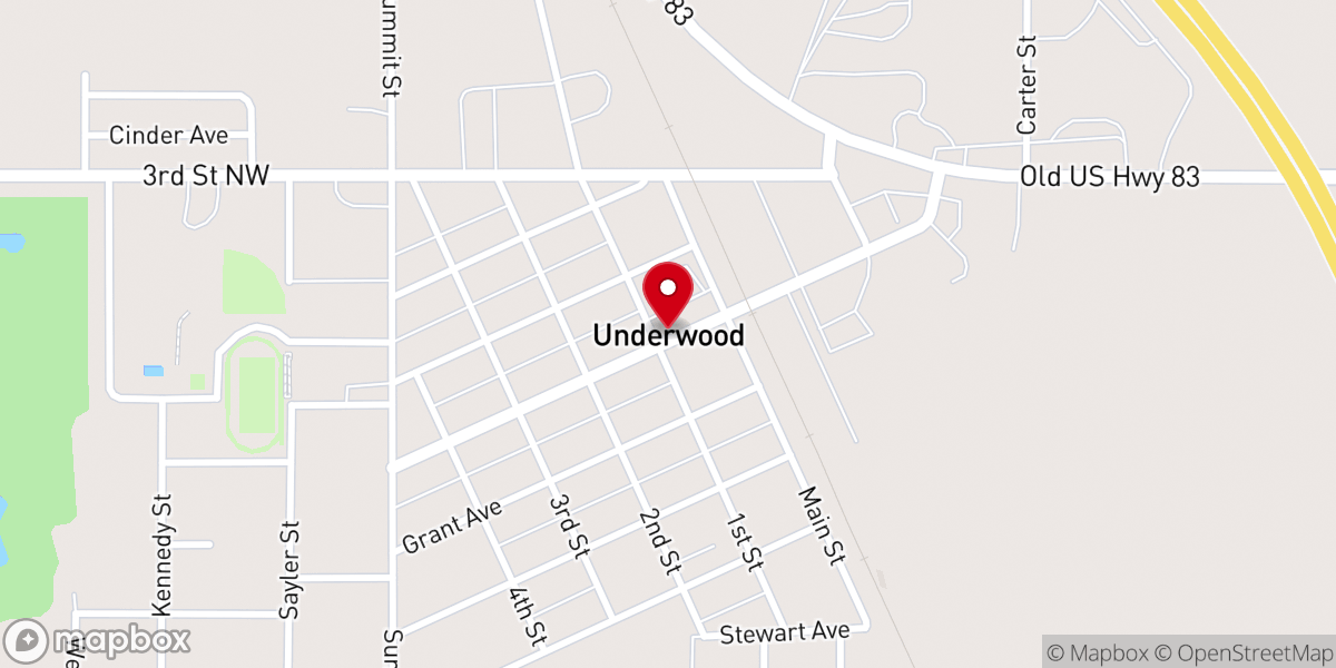 Map showing location of Assembly of God church