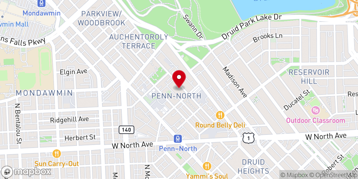 Map showing location of Gethsemane Baptist Church
