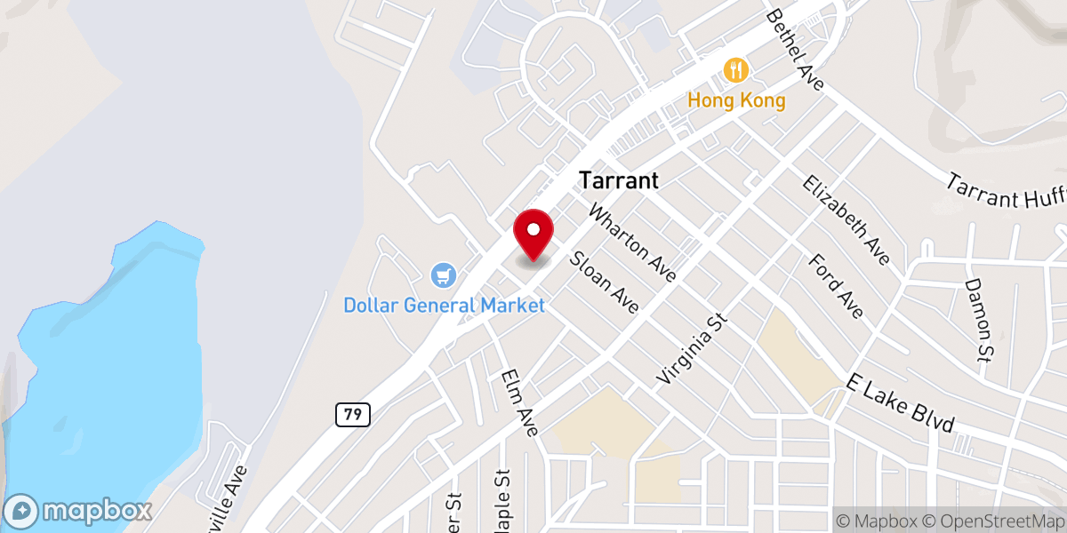 Map showing location of Mt of Olive Baptist Church