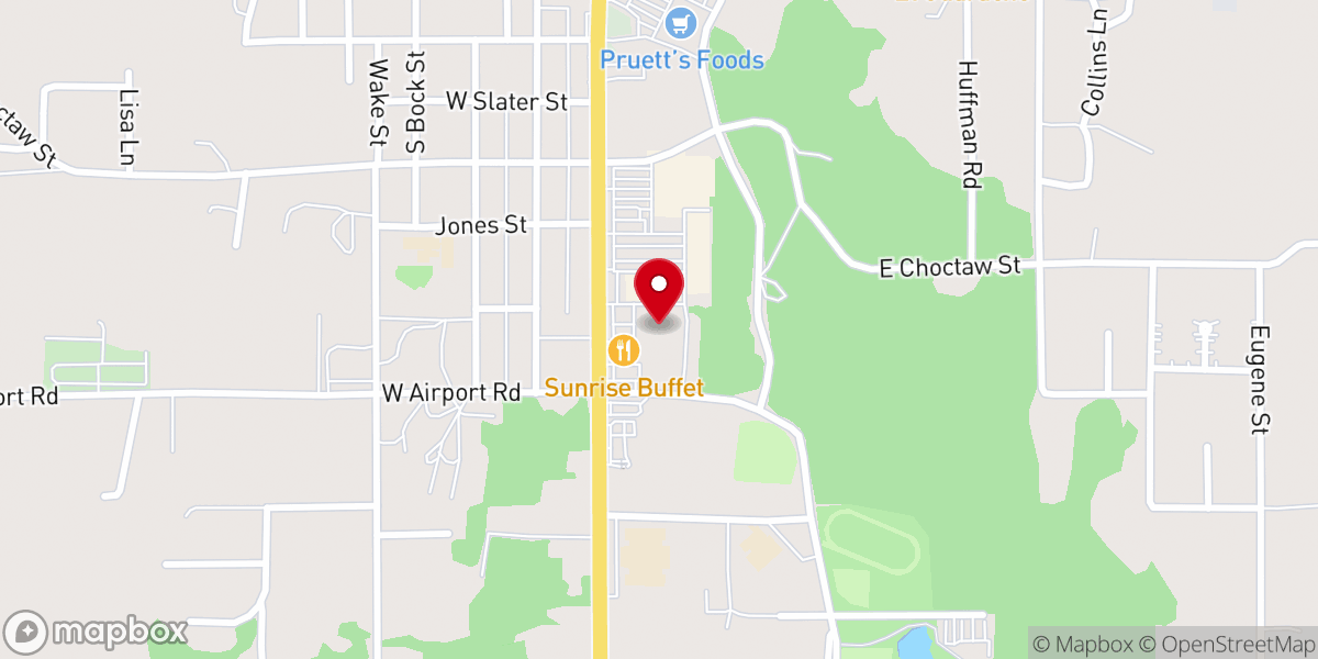 Map showing location of Living Hope Victory Center Church