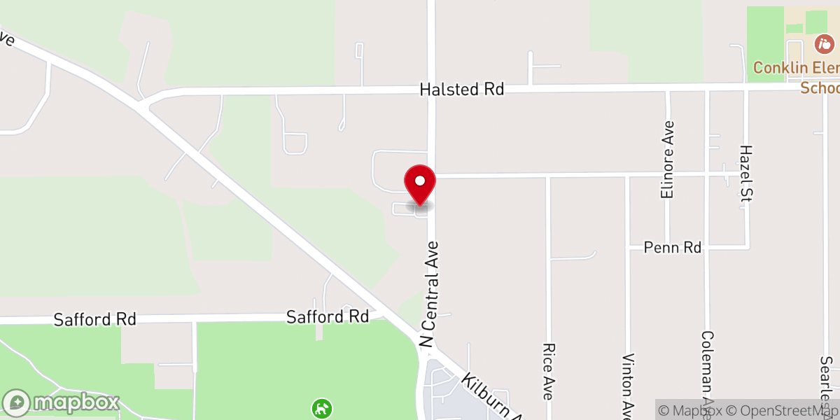 Map showing location of Mount Olive Baptist Church
