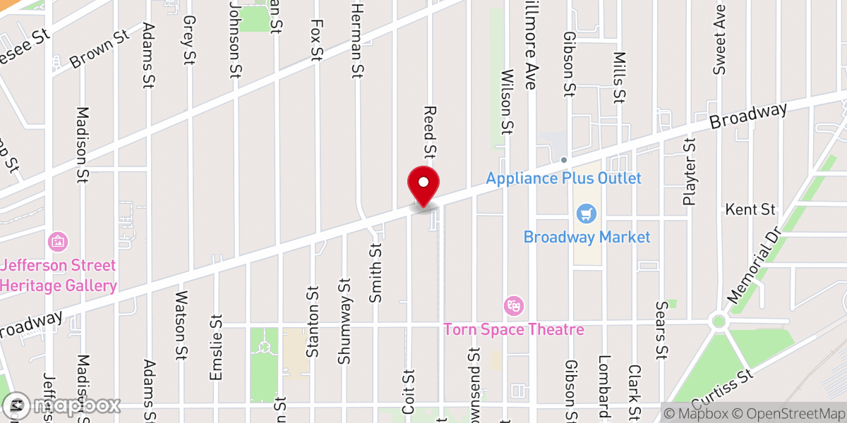 Map showing location of East Buffalo Community Center Inc