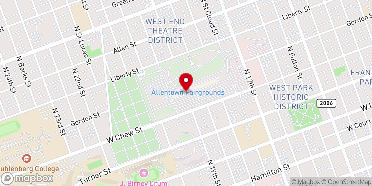 Map showing location of The Allentown Fairgrounds