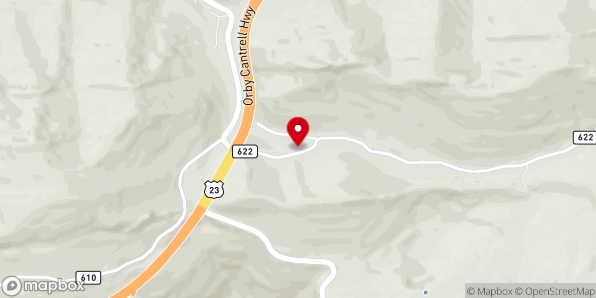 Map showing location of Hoot Owl Church