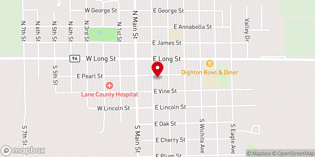 Map showing location of First Christian Church