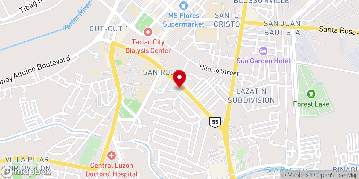 Map showing location of San Roque Parish Church - San Roque, Tarlac City, Tarlac (Diocese of Tarlac)