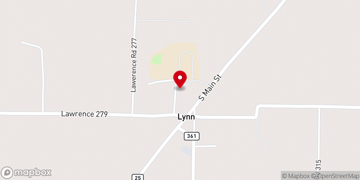 Map showing location of Lynn United Methodist Church