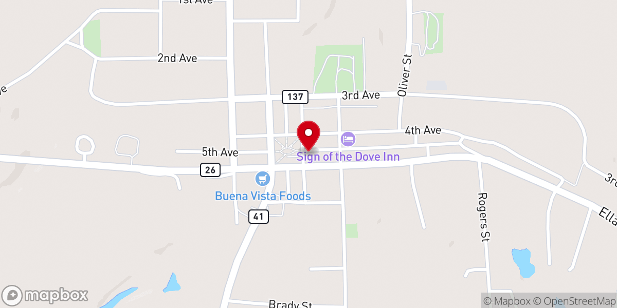 Map showing location of Cornerstone Church