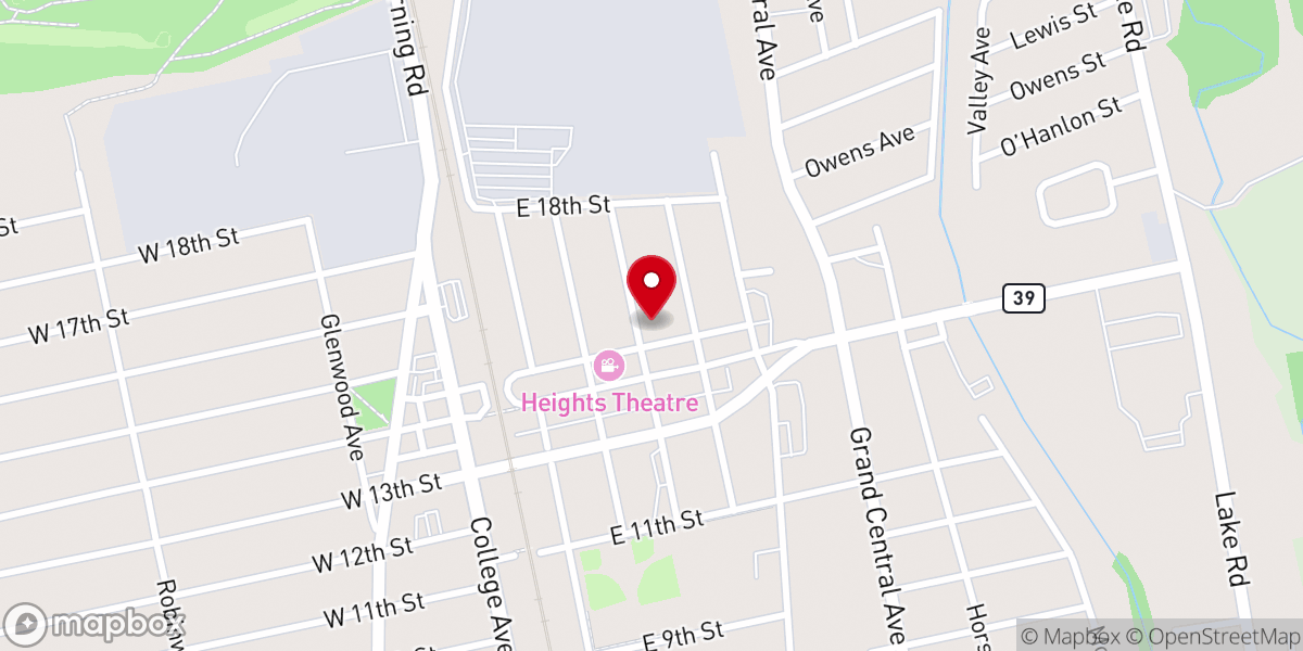 Map showing location of Elmwood Avenue Baptist Church