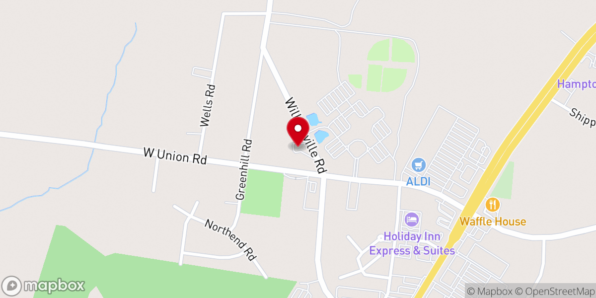 Map showing location of West Canaan Baptist Church