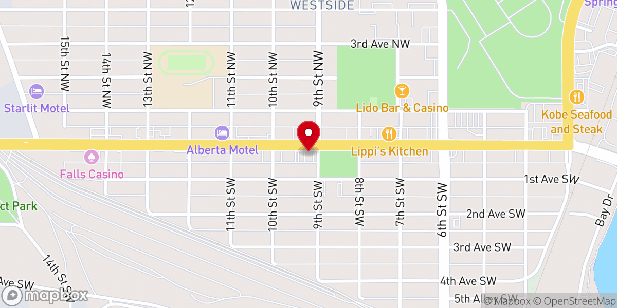 Map showing location of Knights of Columbus