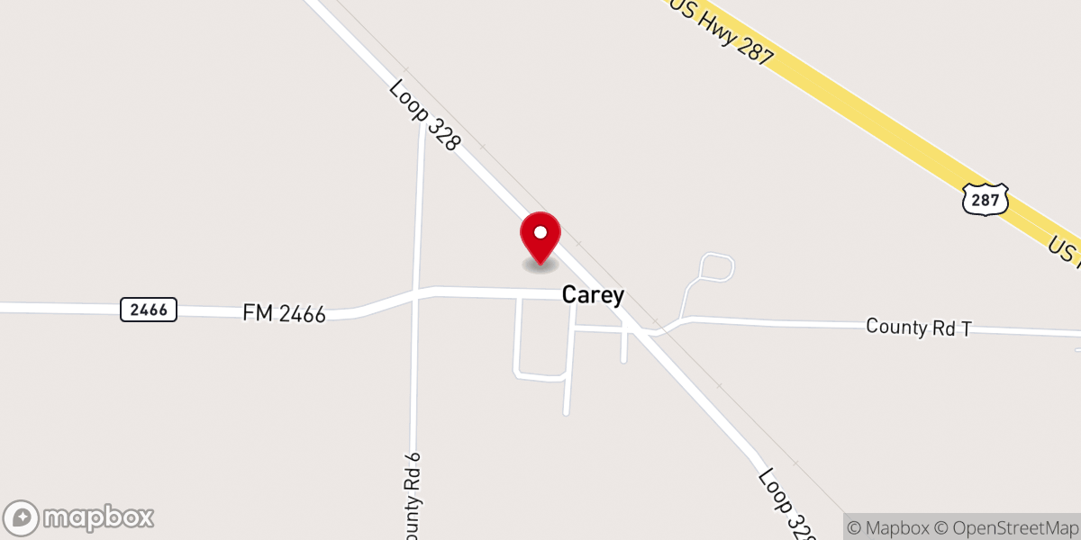 Map showing location of Carey Baptist Church