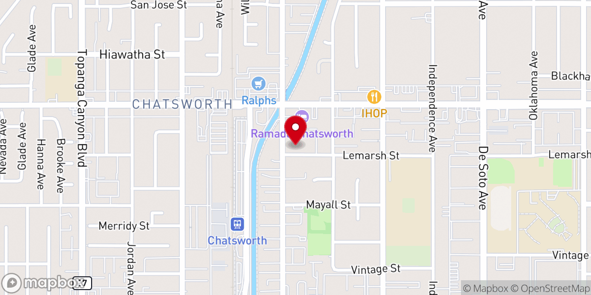 Map showing location of Chatsworth Foursquare Church