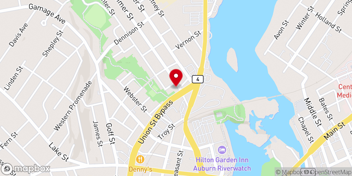 Map showing location of Auburn Church of the Nazarene