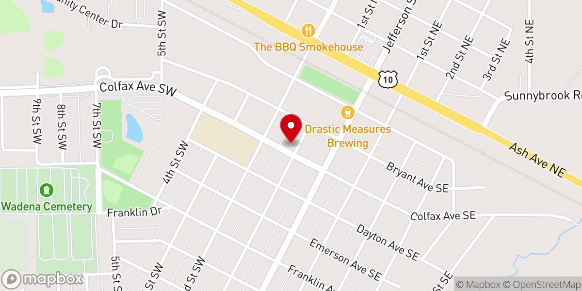 Map showing location of United Church of Christ