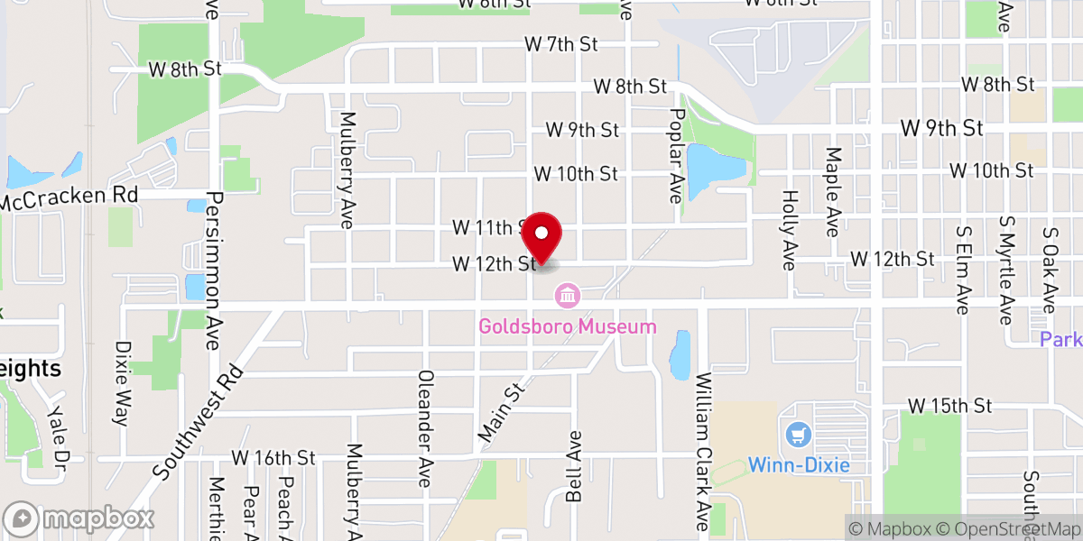Map showing location of Allen Chapel AME Church
