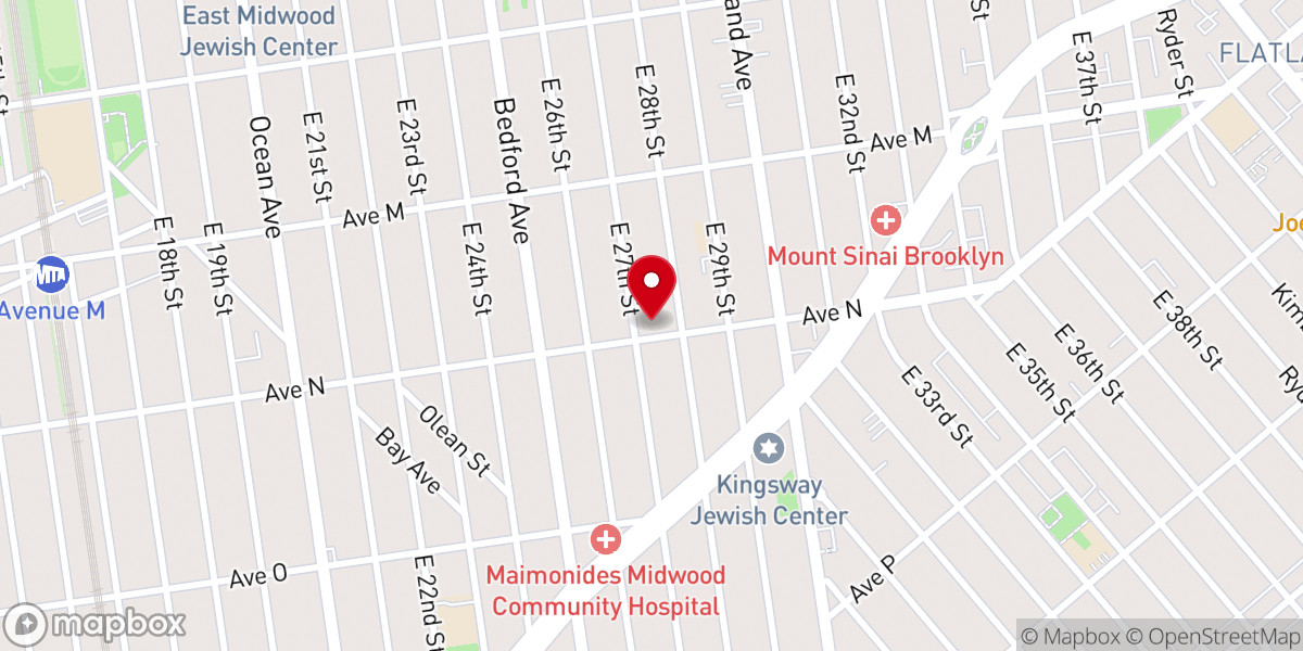 Map showing location of Cong. Bnei Avrohom Yakov