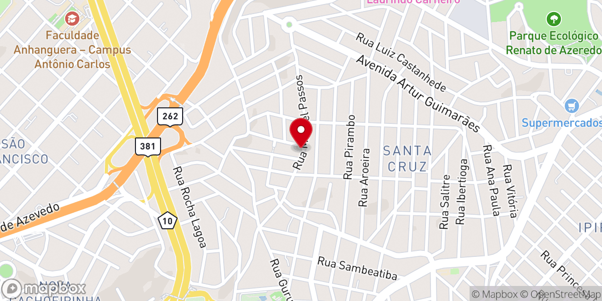 Map showing location of Igreja Batista Novo Alvorecer