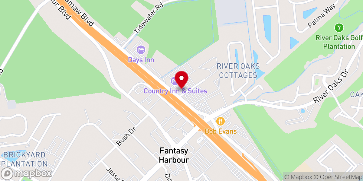 Map showing location of Palmetto Pointe Church Ministry Center