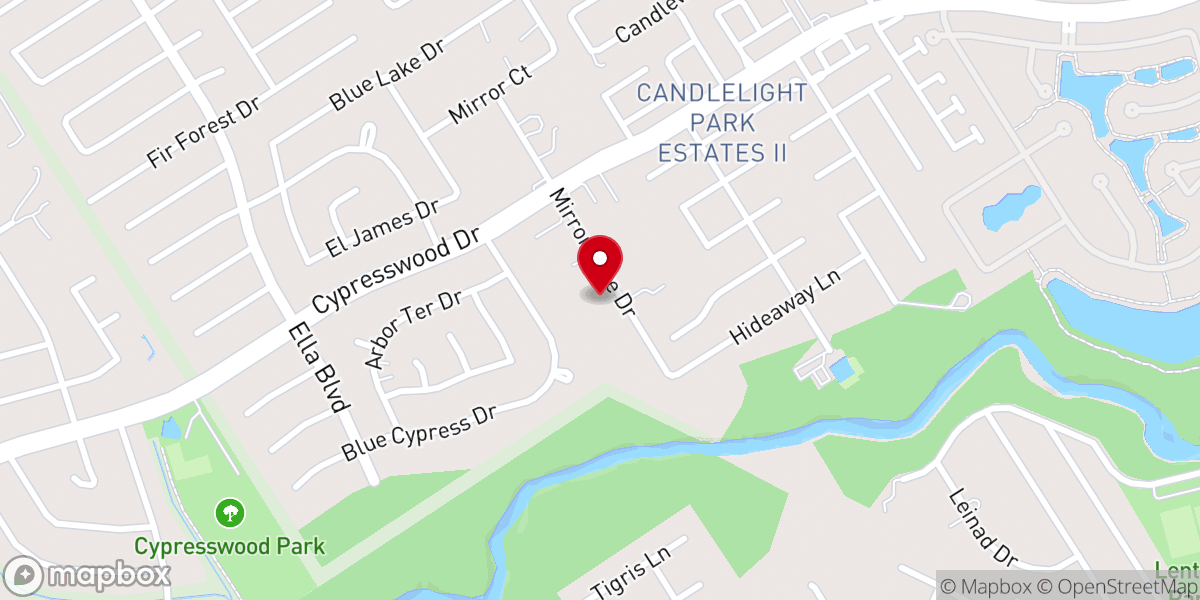 Map showing location of Christ Church of Houston Texas