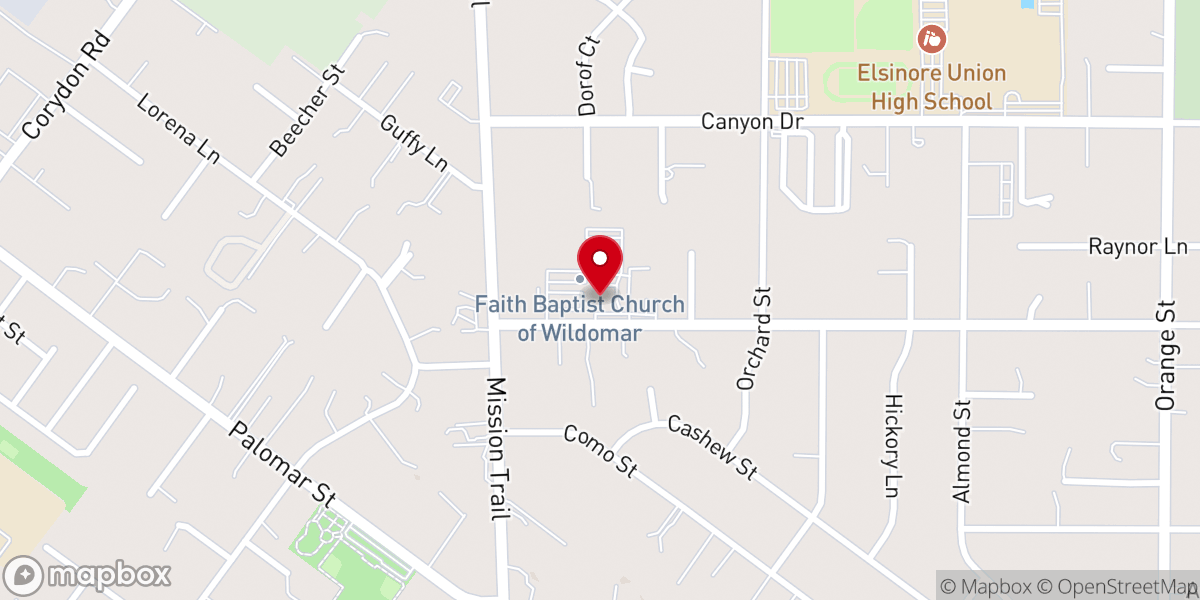 Map showing location of Faith Baptist Church