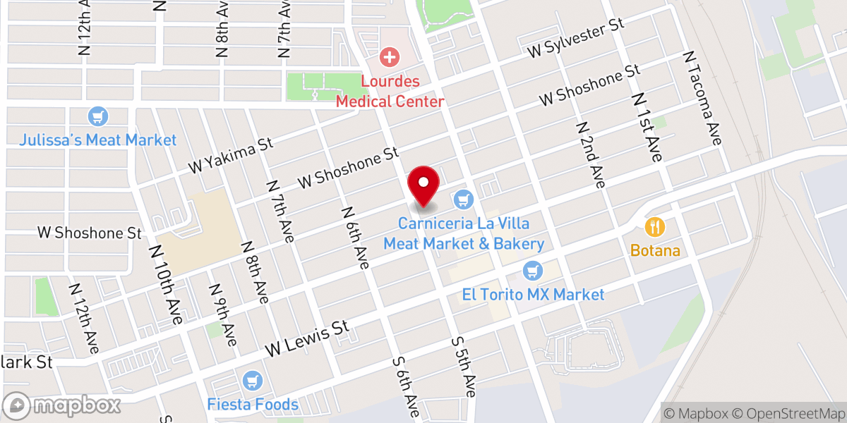 Map showing location of First Lutheran Church of Pasco