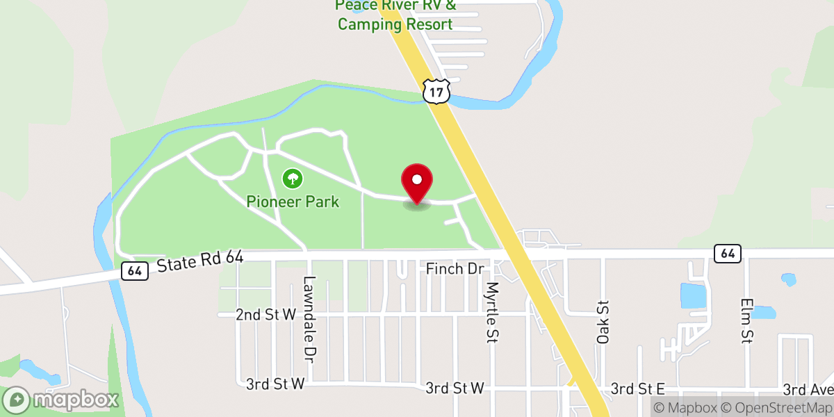 Map showing location of Pioneer Park