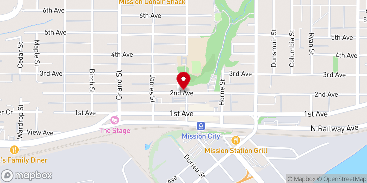 Map showing location of Mission Community Services Society