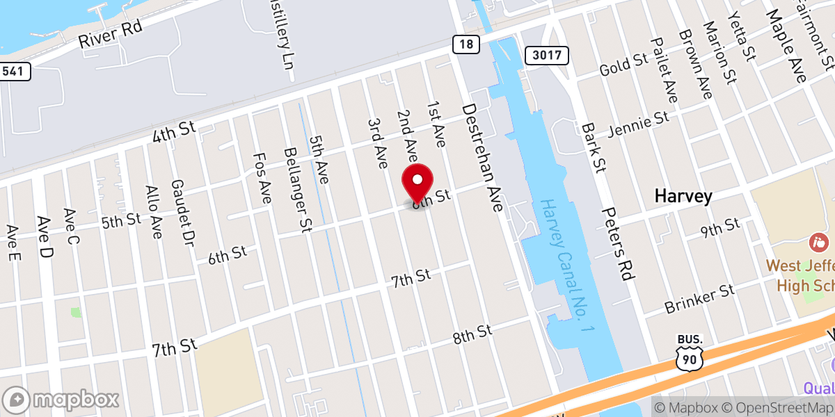 Map showing location of St Rosalie Catholic Church