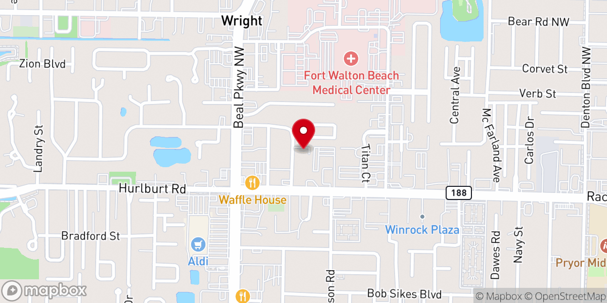 Map showing location of New Zion Tabernacle Ministries