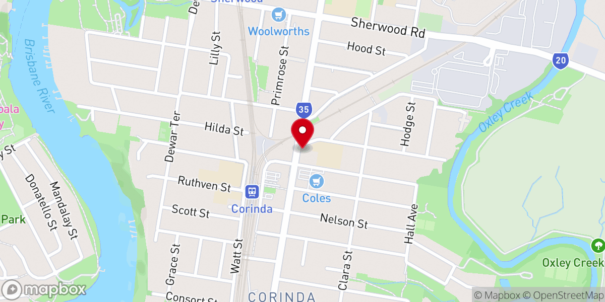 Map showing location of The Catholic Parish of Corinda Graceville