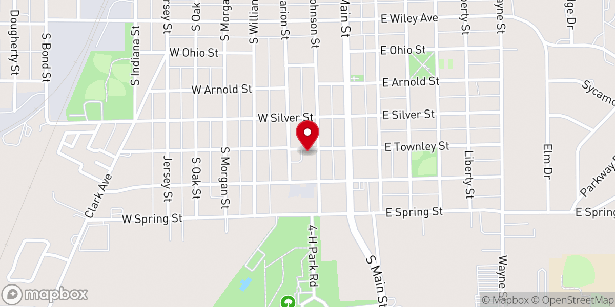 Map showing location of Fellowship Baptist Church